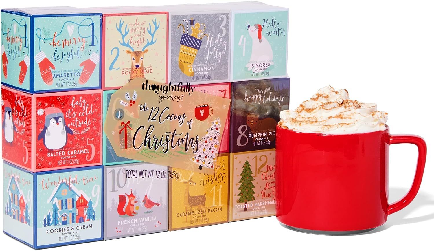 Thoughtfully Gourmet, 12 Days of Christmas Hot Chocolate Gift Set, Hot Cocoas in Festive Packagin... | Amazon (US)
