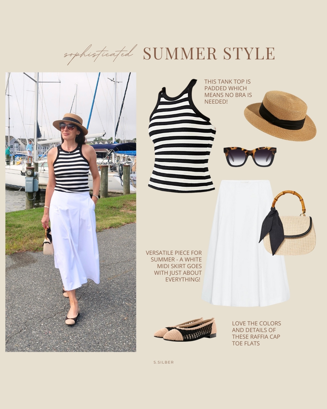Sophisticated coastal style

Hat and padded tank top (wearing size M) are Amazon, skirt is Zara, woven flats are Chanel, straw bag is Target

high low mix, elevated casual, European style, New England summer, black and white, stripes 

 

#LTKOver40 #LTKMidsize #LTKFindsUnder100