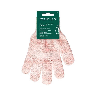 EcoTools Exfoliating Bath + Shower Gloves - Pink: Body Application Whole Body, 2 Pieces | Target