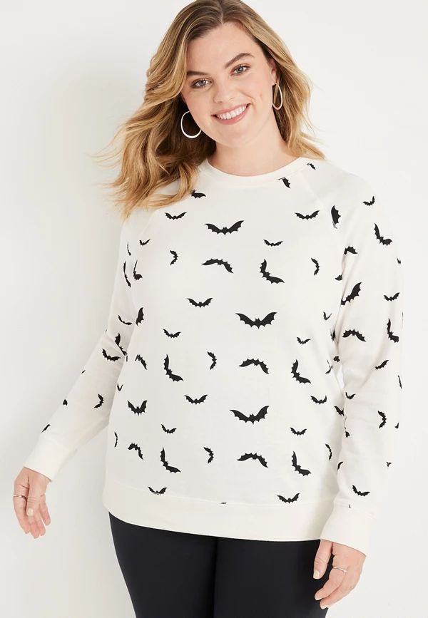 Plus Size Halloween Bats Sweatshirt | Maurices