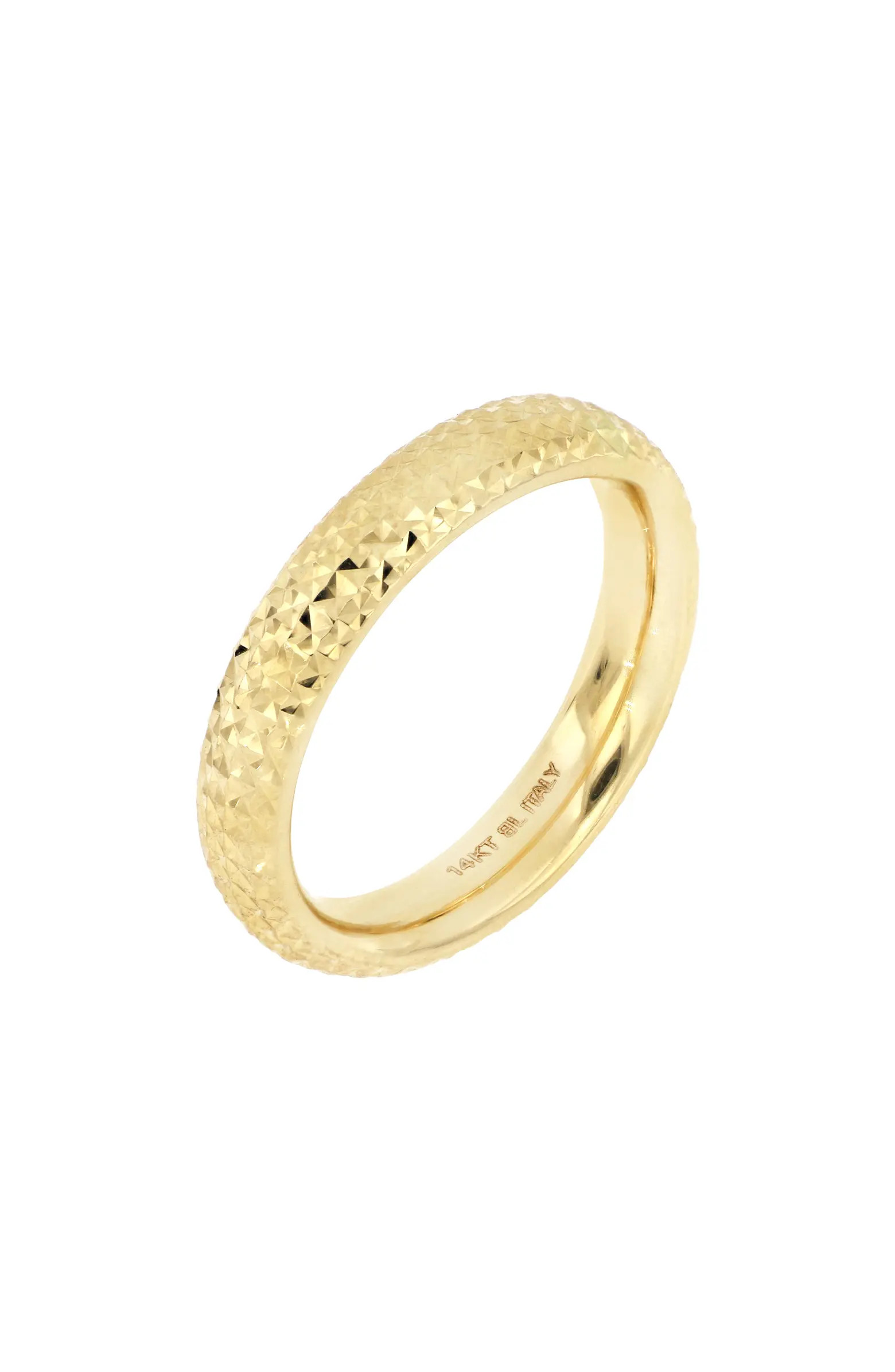 14K Yellow Gold Textured Band Ring | Nordstrom