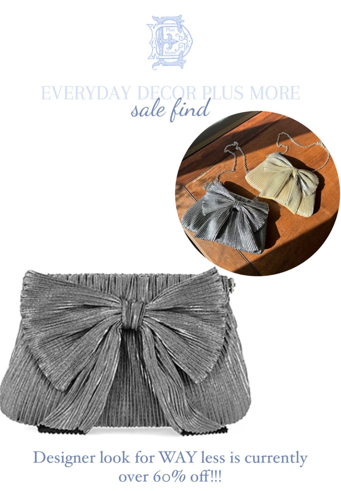 Bow pleated clutch 
Bow clutch
Gold pleated clutch
Designer look for less
Loeffler Randall clutch
Loeffler Randall bow clutch dupe

#LTKHoliday #LTKsalealert #LTKitbag