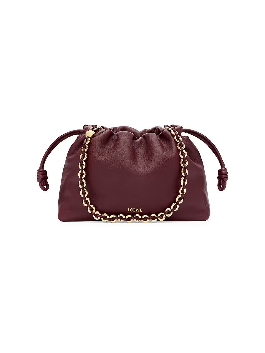 LOEWE Women's Flamenco Medium Chain Leather Shoulder Bag - Dark Burgundy | Saks Fifth Avenue