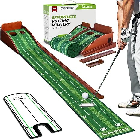 Putting Green, 9.8ft Golf Putting Mat with Automatic Ball Return Track & Putting Mirror, Indoor P... | Amazon (US)