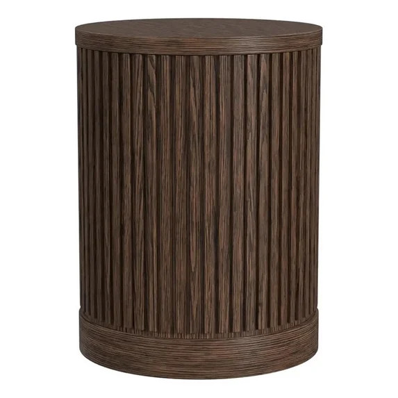 Modern Wood Living Room Entertainment Tulane Round Chair Side Table - Brown | Walmart (US)