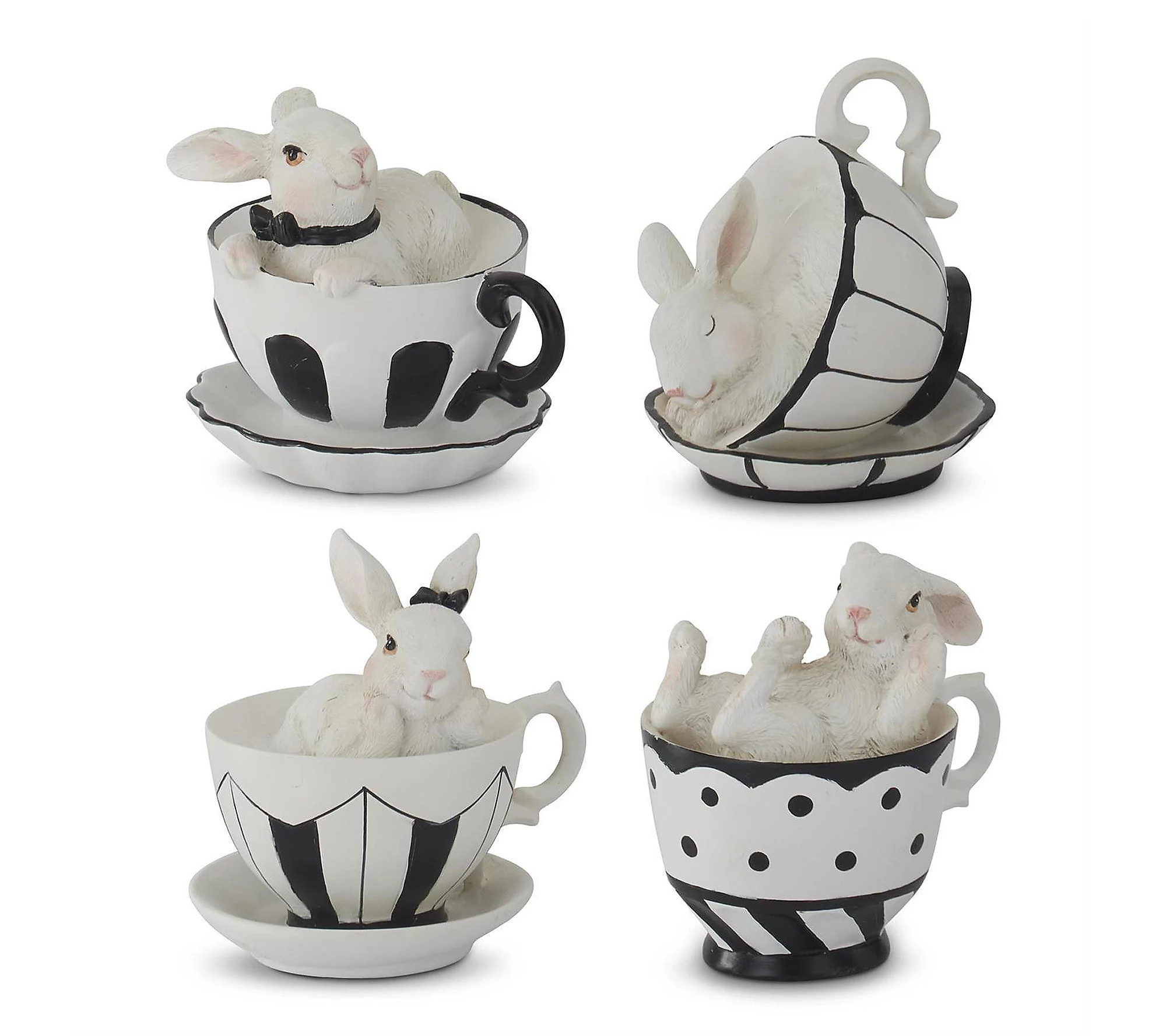 RC Home Decor-Easter Bunny in Teacup Figurine S et 4 | QVC