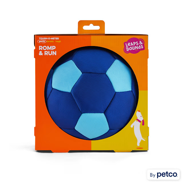 Leaps & Bounds Blue Splash & Dash Soccer Ball Dog Toy, Medium | Petco