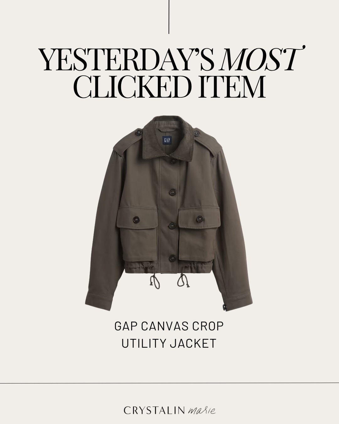gap crop canvas jacket on sale! 
i’m in the petite small.
