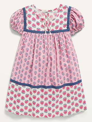 Puff-Sleeve Floral Swing Dress for Toddler Girls | Old Navy (US)