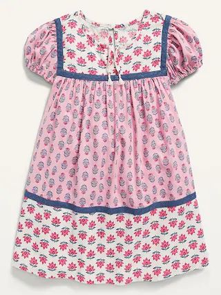 Puff-Sleeve Matching Floral Swing Dress for Toddler Girls | Old Navy (US)