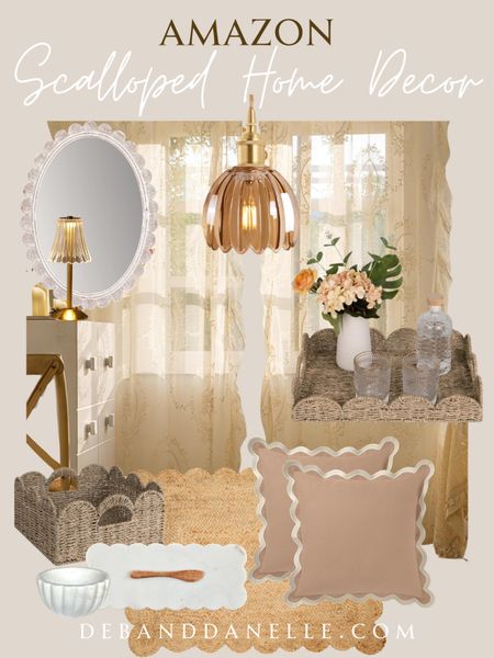 I loved scalloped edges in my home decor for Spring and Summer. The rounded edges give a floral vibe without adding bright colors to our home. We tend to use a lot of sheer curtains to let the light into our home and we also use a lot of trays to decorate our countertops and tabletops. They make an excellent layering piece. 

#LTKFindsUnder50 #LTKSeasonal #LTKHome