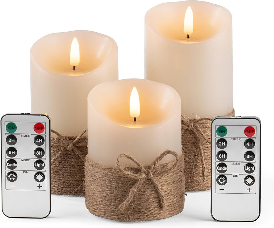 Flameless Candles Battery Operated Pillar Real Wax Electric LED Candle Gift Set with Remote Contr... | Amazon (US)