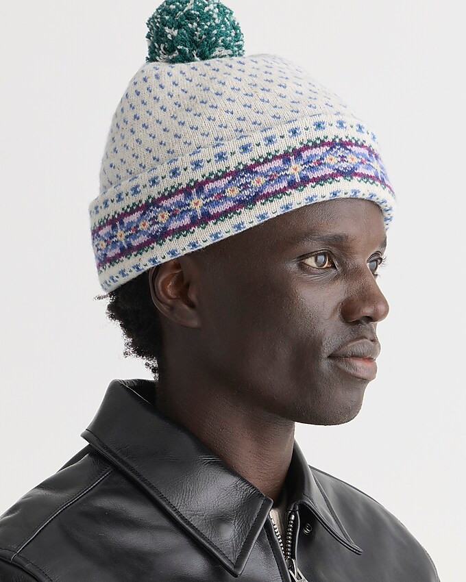 Lambswool-blend Fair Isle pom beanie | J. Crew US