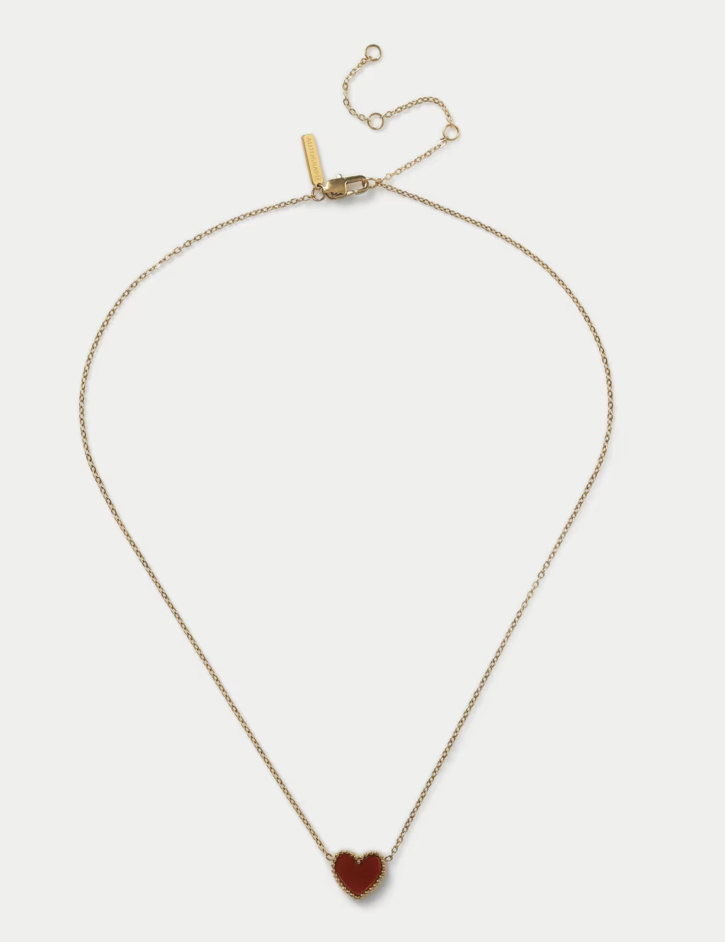 Waterproof Stainless Steel Burgundy Ditsy Necklace | Marks & Spencer (UK)