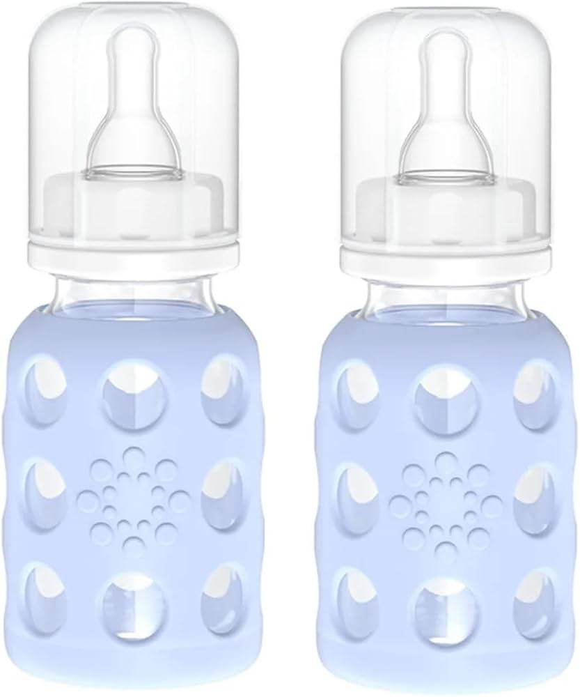 Lifefactory 4oz Glass Baby Bottle 2pk (Blanket) | Amazon (US)