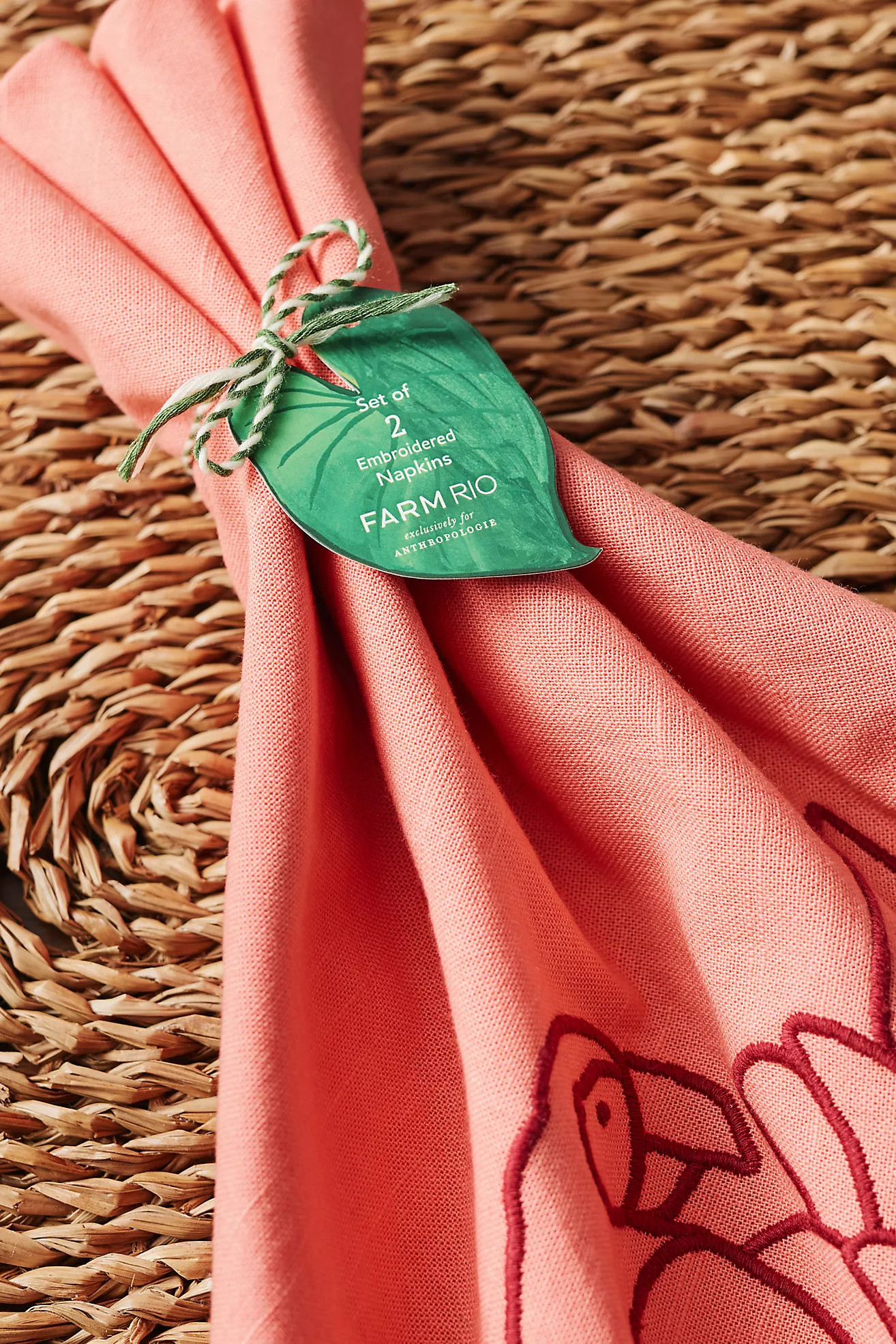 Farm Rio x Anthropologie Embroidered Napkin, Set of 2 | Anthropologie (US)