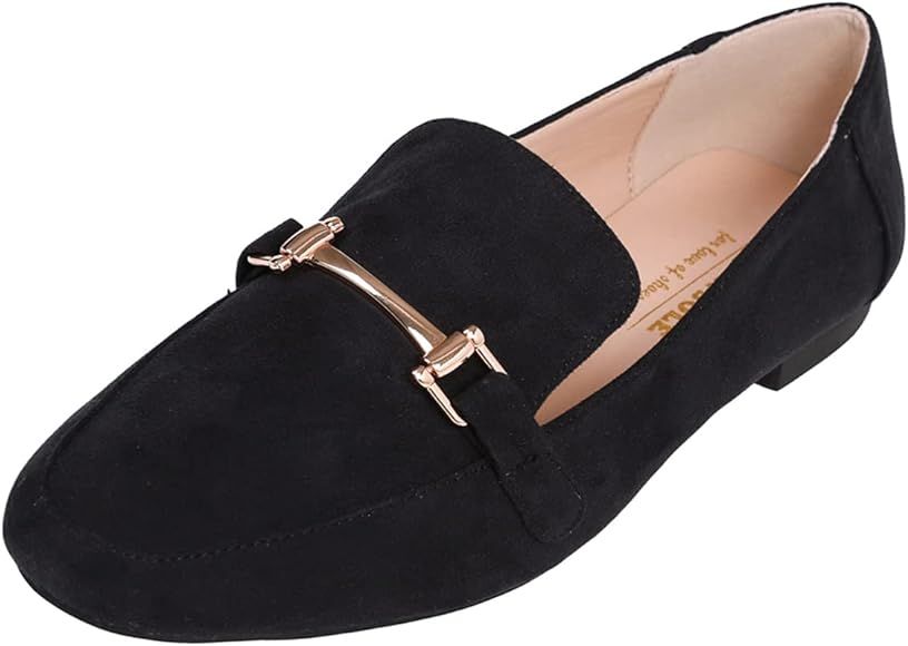 Feversole Women's Fashion Trim Deco Loafer Slippers | Amazon (US)