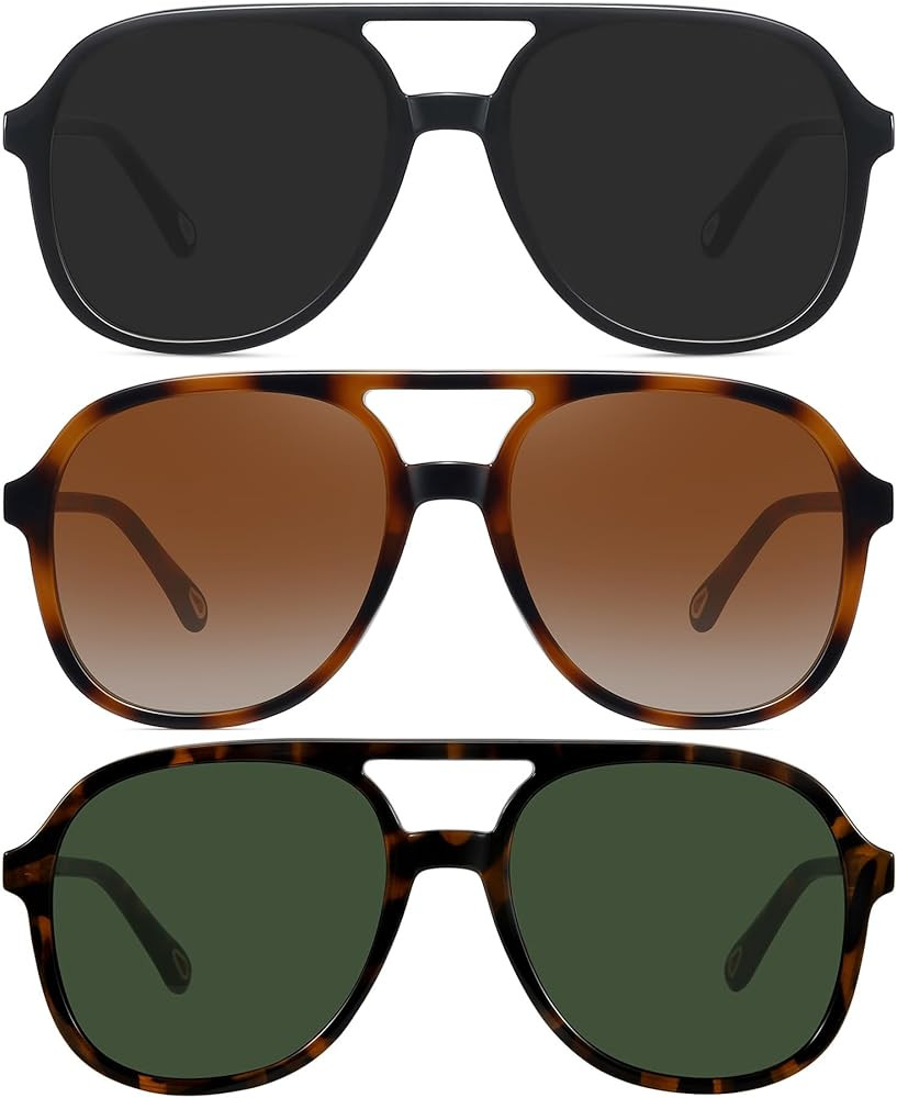 MEETSUN Retro Oversized Aviator Sunglasses for Women Men Trendy Square Aviators 70s Vintage Sun G... | Amazon (US)