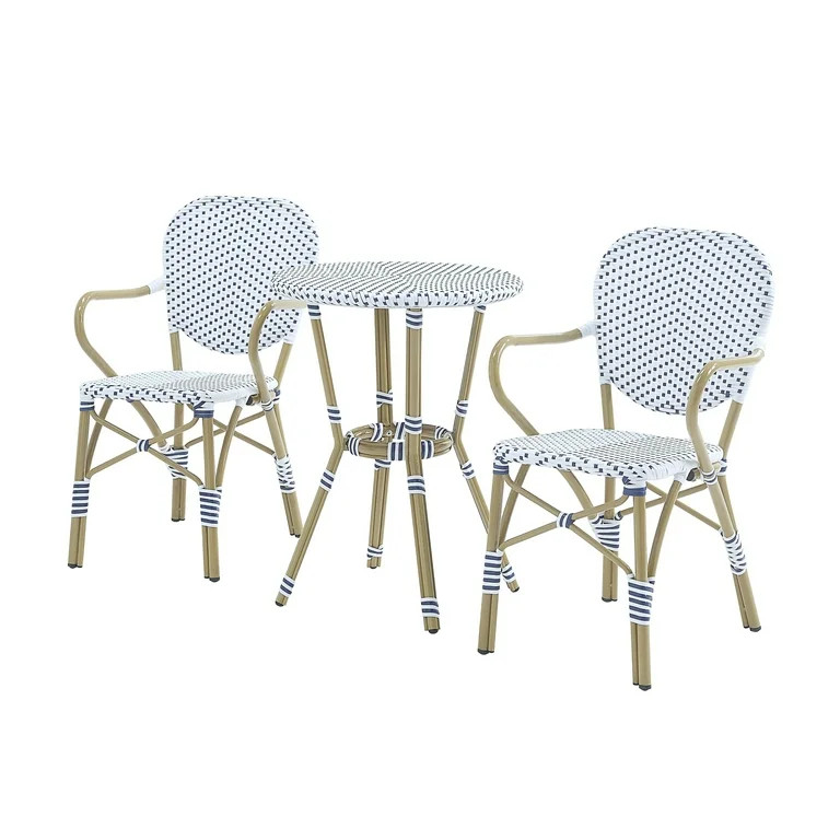 Furniture of America Courtnie French Country 3-Piece Aluminum Outdoor Bistro Set by  White | Walmart (US)
