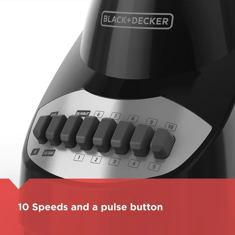 BLACK+DECKER 10-Speed Countertop Blender, BL2010BG, 6-Cup Glass Jar, Dishwasher-Safe, Stainless S... | Walmart (US)