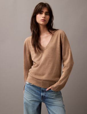 Extra Fine Merino Blend V-Neck Sweater | Calvin Klein | Calvin Klein (US)