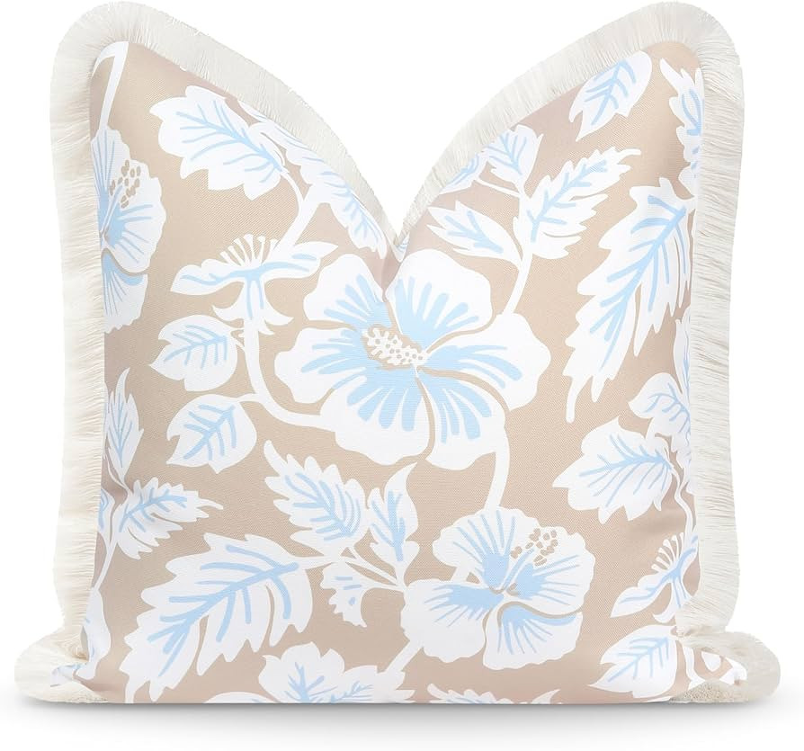 Hofdeco Premium Coastal Patio Indoor Outdoor Throw Pillow Cover Only, 20"x20" Water Repellent for... | Amazon (US)