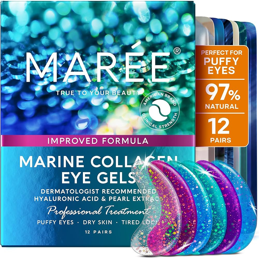 MAREE Eye Gels - Pads Under Eye Patches for Puffy Eyes and Dark Circles with Collagen & Hyaluroni... | Amazon (US)