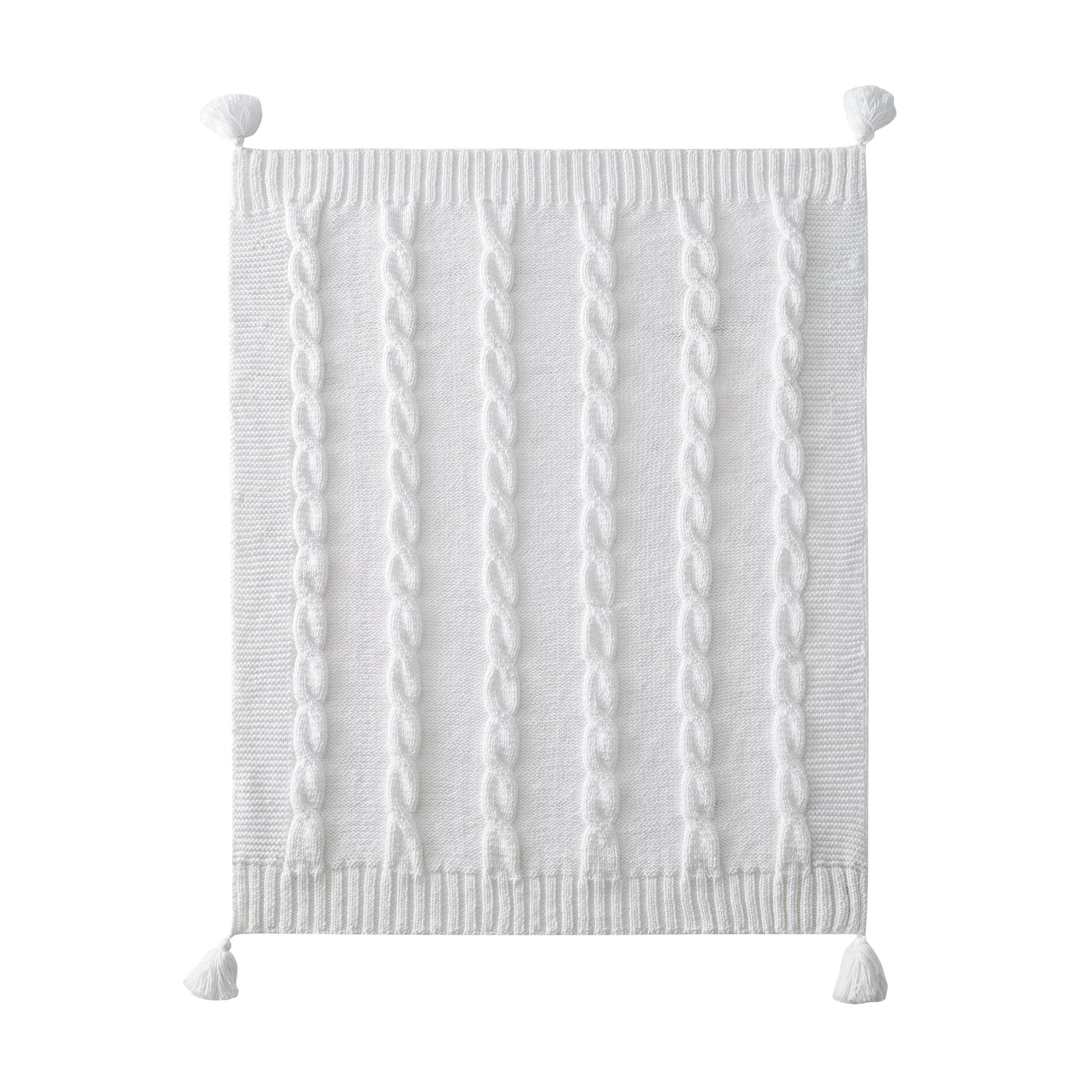 My Texas House Willow Cable Knit Solid Polyester Throw, Easy Wash, 50 x 60, White | Walmart (US)