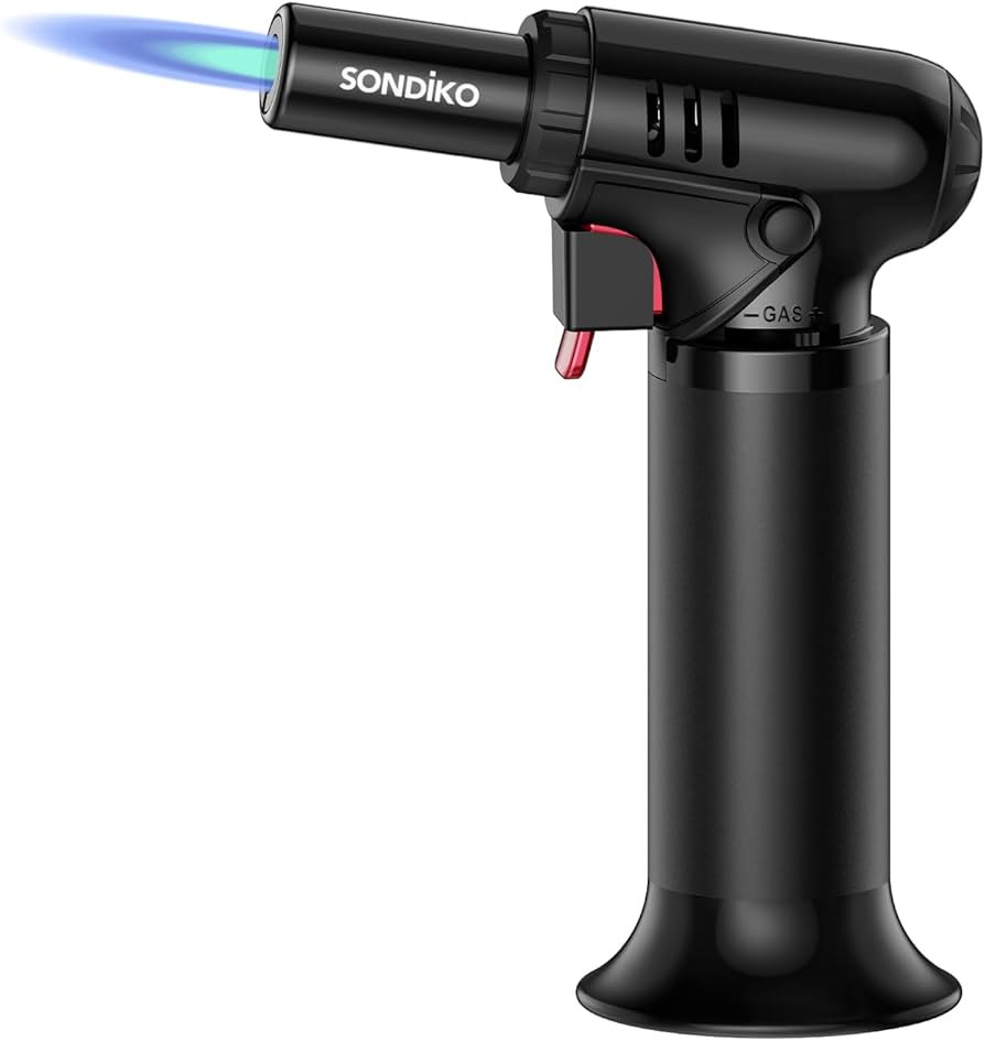 Sondiko Butane Torch Lighter with Visible Fuel Window, Refillable Soldering Torch with Adjustable... | Amazon (US)