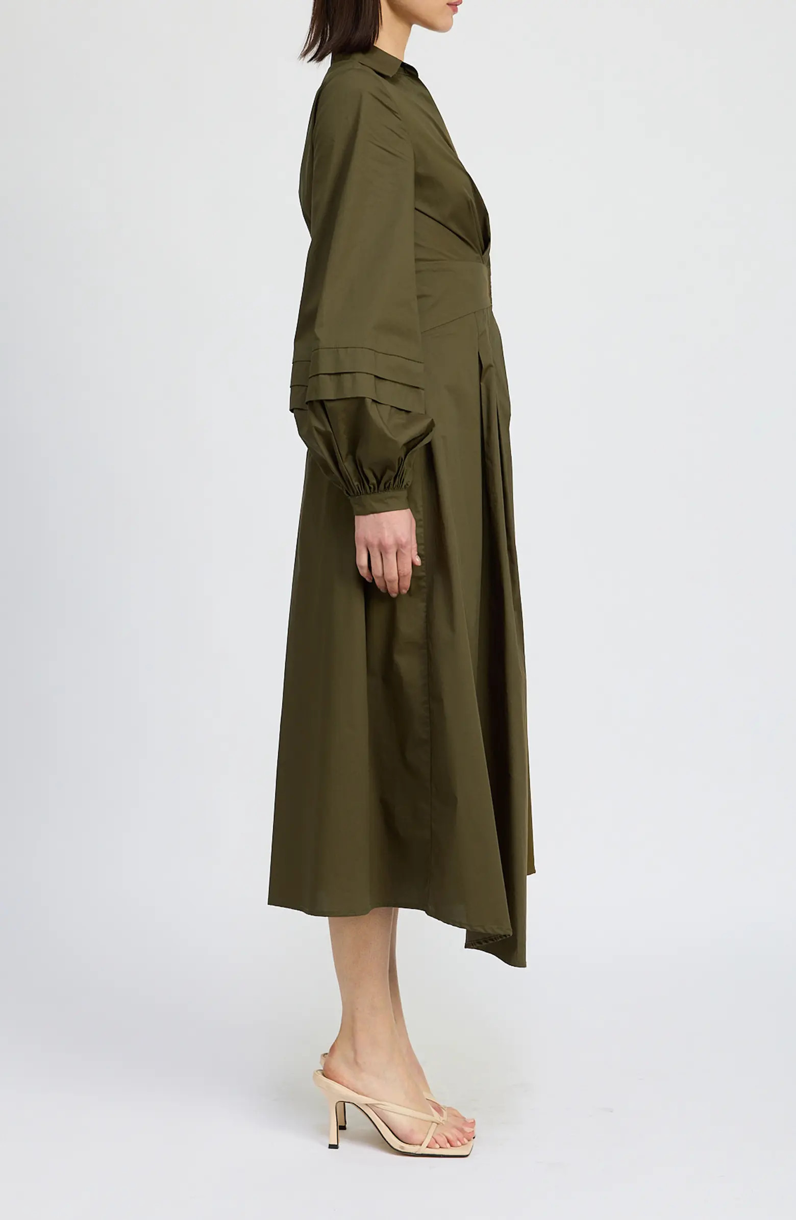 En Saison Berenger Long Sleeve Wrap Cotton Shirtdress | Nordstrom | Nordstrom