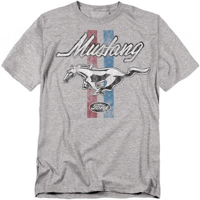 Men's Ford Mustang Mustang Stripes T-Shirt, Athletic Heather, Small | Target