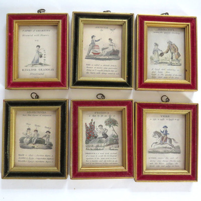 Antique Framed Paths of Learning English Grammar Prints Illustrations 1826 | eBay US