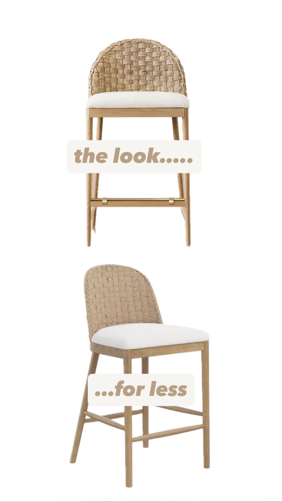 counter stools with a similar look but different price points! i’d elevate the dupe by reupholstering the seat. 

#LTKHome