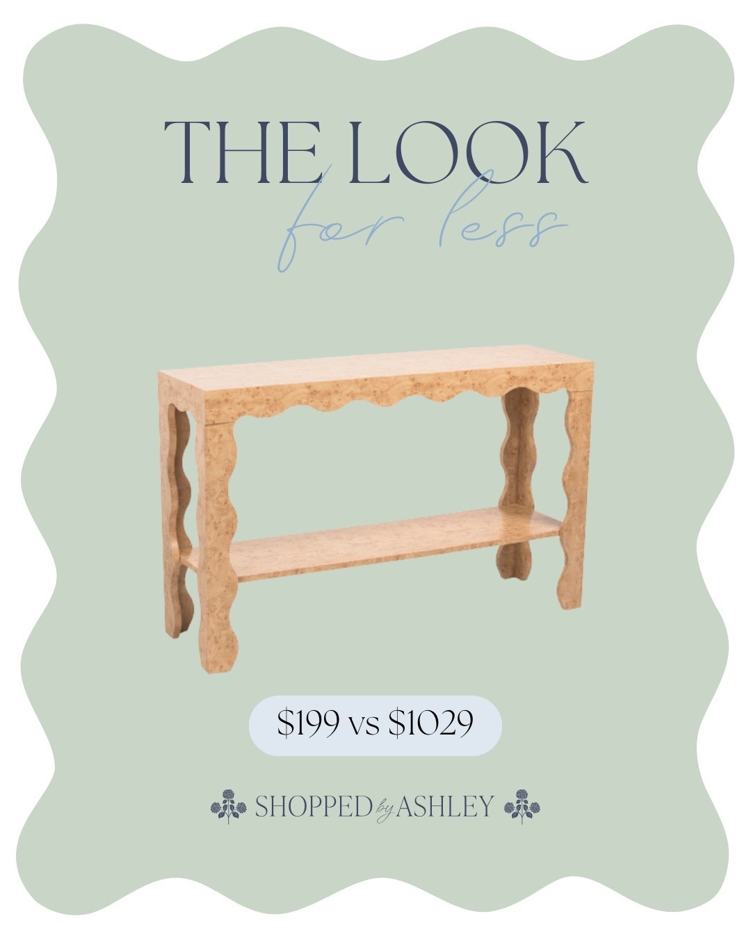 New burlwood console table just added online at TJ Maxx! 

Scallop console table, sofa table, entryway table, designer look, look for less, HomeGoods find, TJ Maxx find, Grandmillennial decor, Grandmillennial home 

#LTKHome