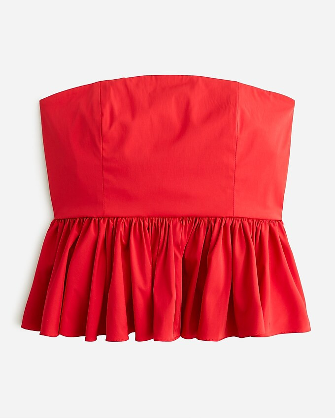 Strapless taffeta peplum top | J. Crew US