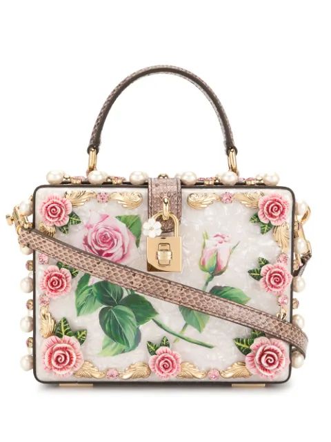 floral appliqués box bag | Farfetch (US)