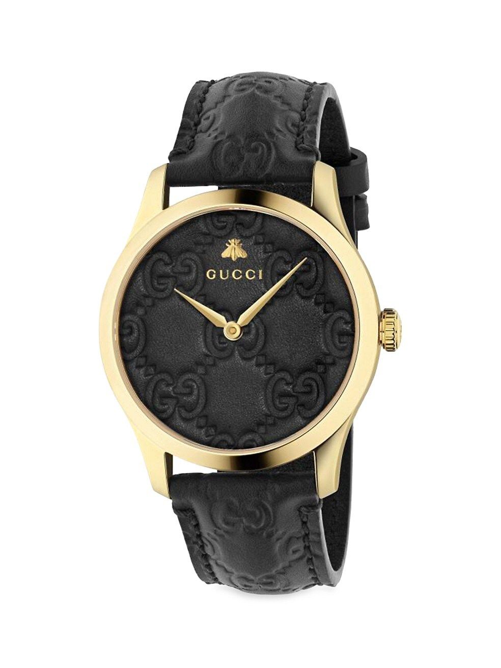 Gucci G-Timeless Goldtone Stainless Steel Leather Strap Watch | Saks Fifth Avenue