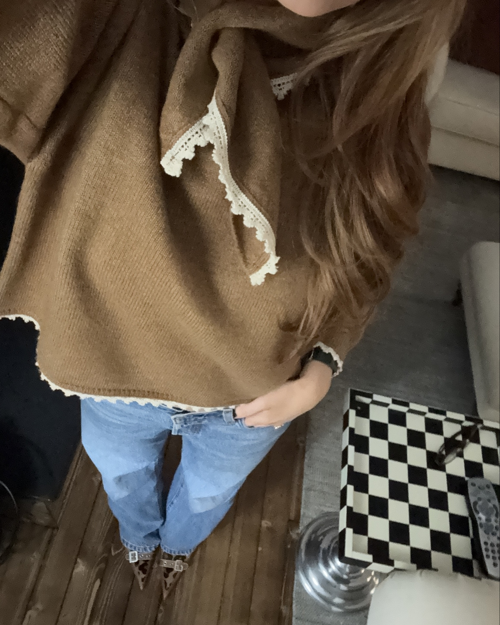 Casual ootd for turning 21 xxx special shout out mum for the vintage accs 💅🏼💋💋 
Jumper is Zara sale in store but OOS online :( search ‘zara knit jumper with bandana and lace trim’ 

#LTKjeans #LTKwinter #LTKuk