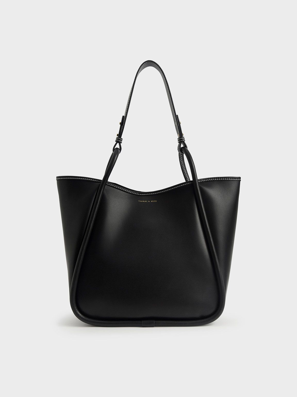 Tubular Slouchy Tote Bag
 - Black | Charles & Keith EU