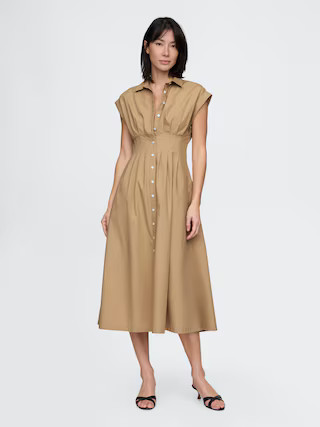 Poplin Midi Shirtdress | Gap (US)