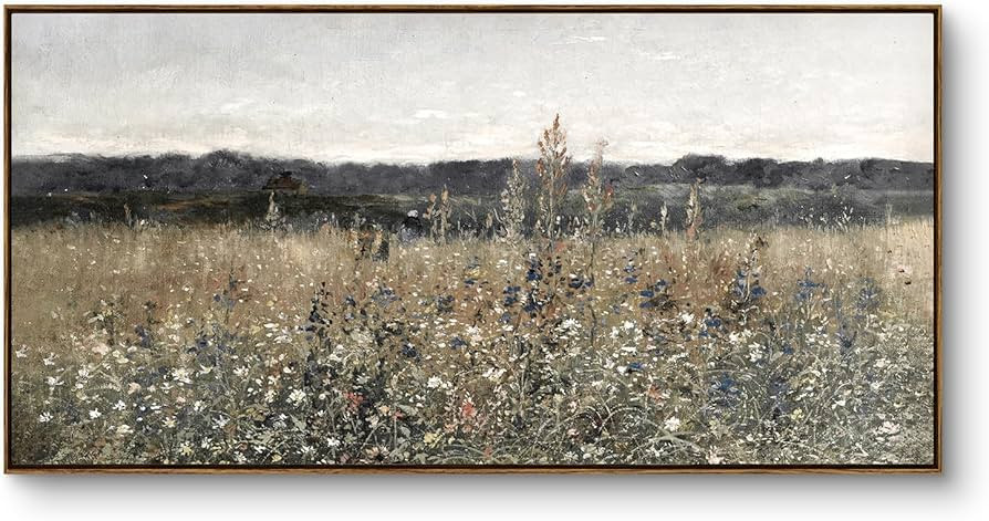 InSimSea Extra Large Framed Wall Art, Flower Meadow Prints, 24x48inch | Amazon (US)