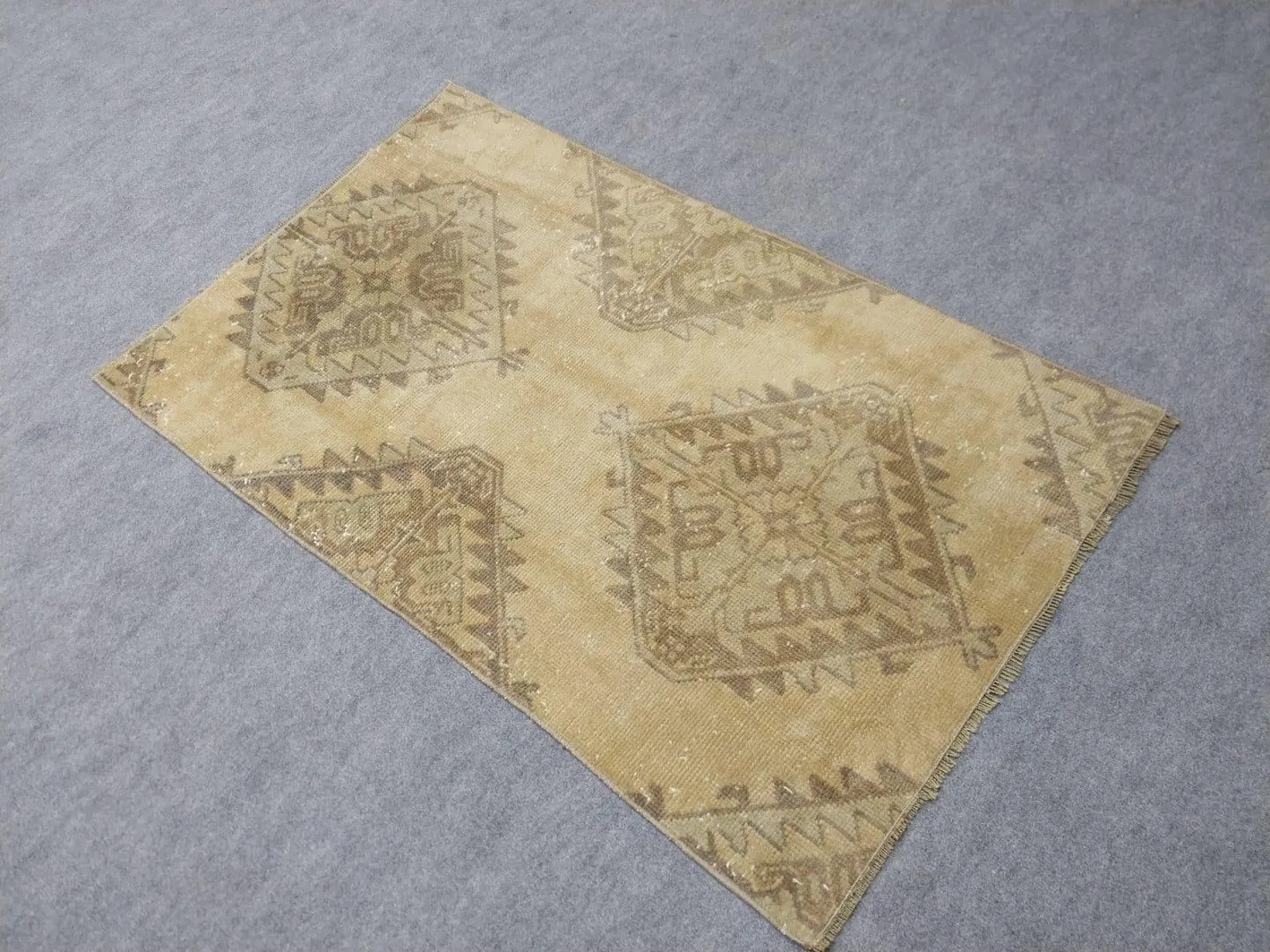 Vintage Turkish Rug. 3x4 ft  Area  Faded Anatolian Handmade Wool Carpet Neutral Boho Decor Rugs, | Etsy (Global)