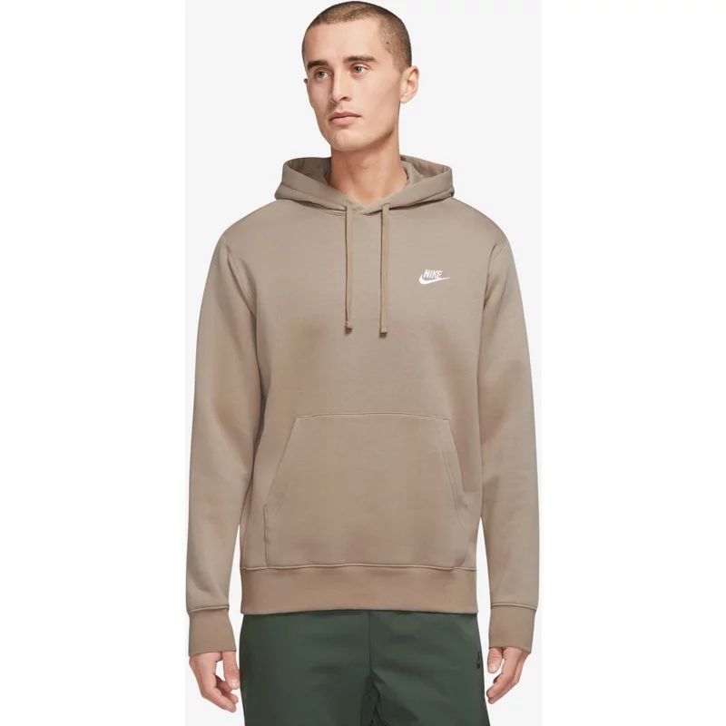 Nike Men's Sportswear Club Fleece Pullover Hoodie Khaki/Khaki/White, X-Large - Men's Athletic Fleece | Academy Sports + Outdoors