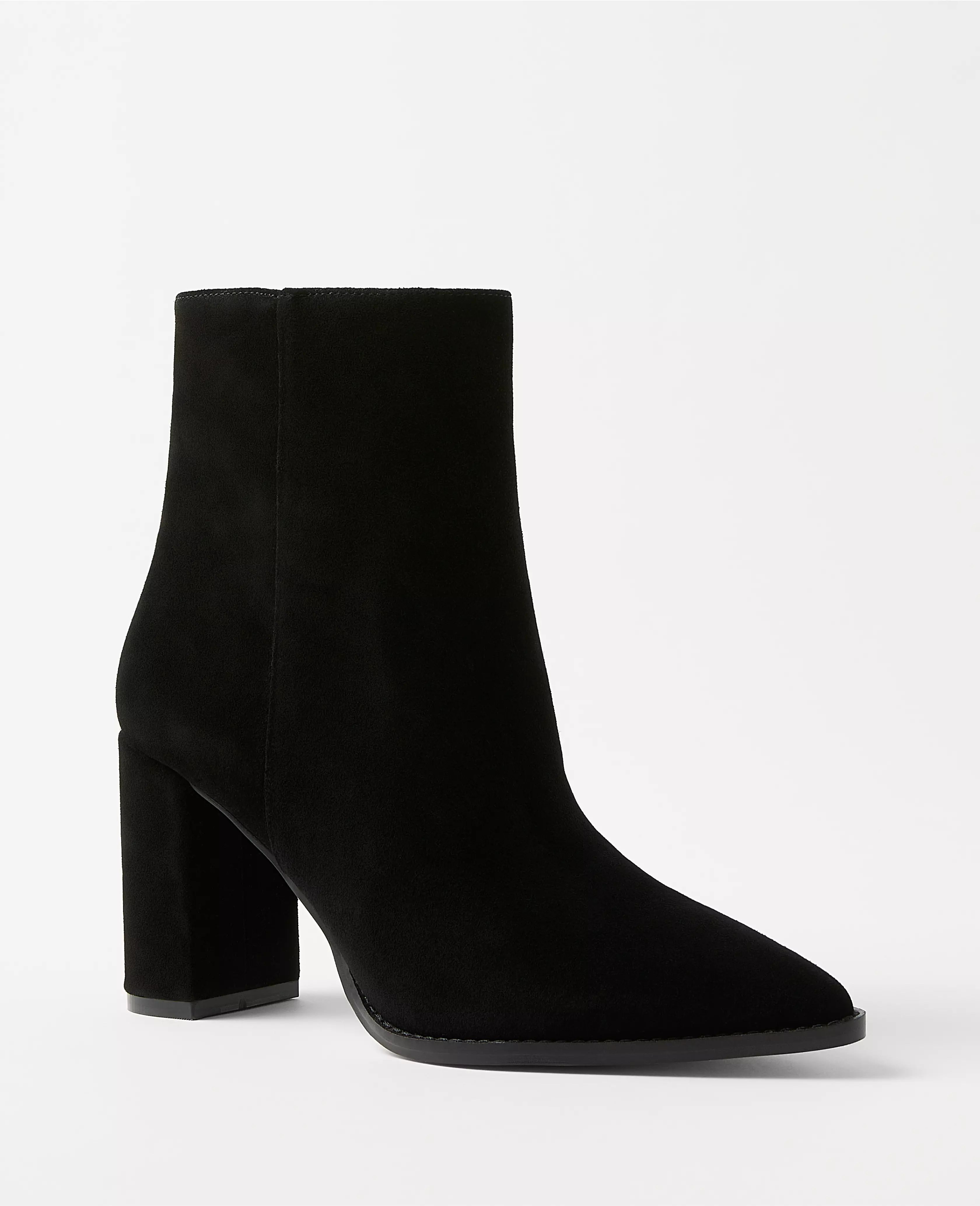 Pointy Toe Suede Booties | Ann Taylor (US)