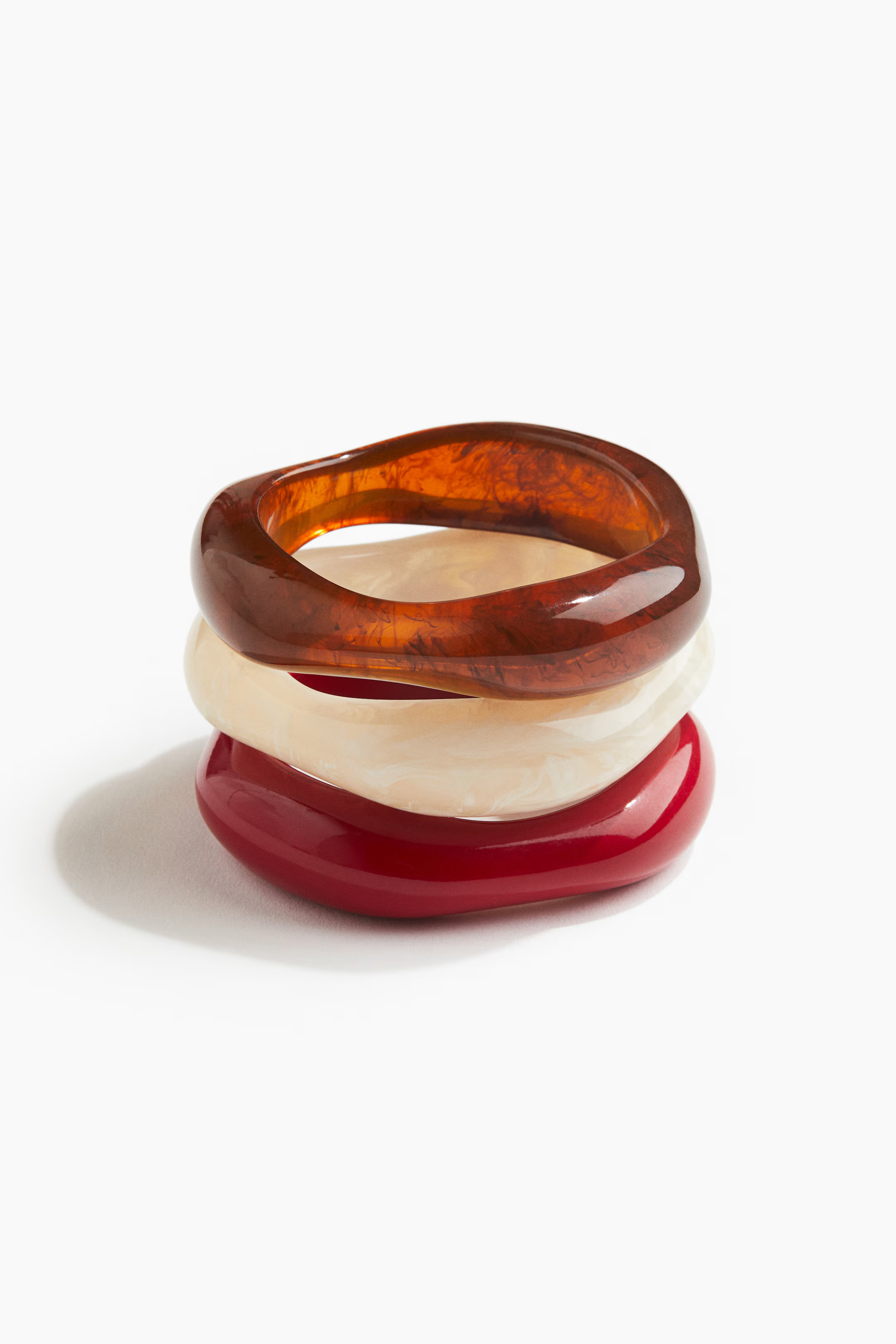 3-pack bangles - Red/White/Brown - Ladies | H&M GB | H&M (UK, MY, IN, SG, PH, TW, HK)