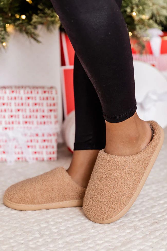 Sliding On Ice Brown Slippers DOORBUSTER | Pink Lily