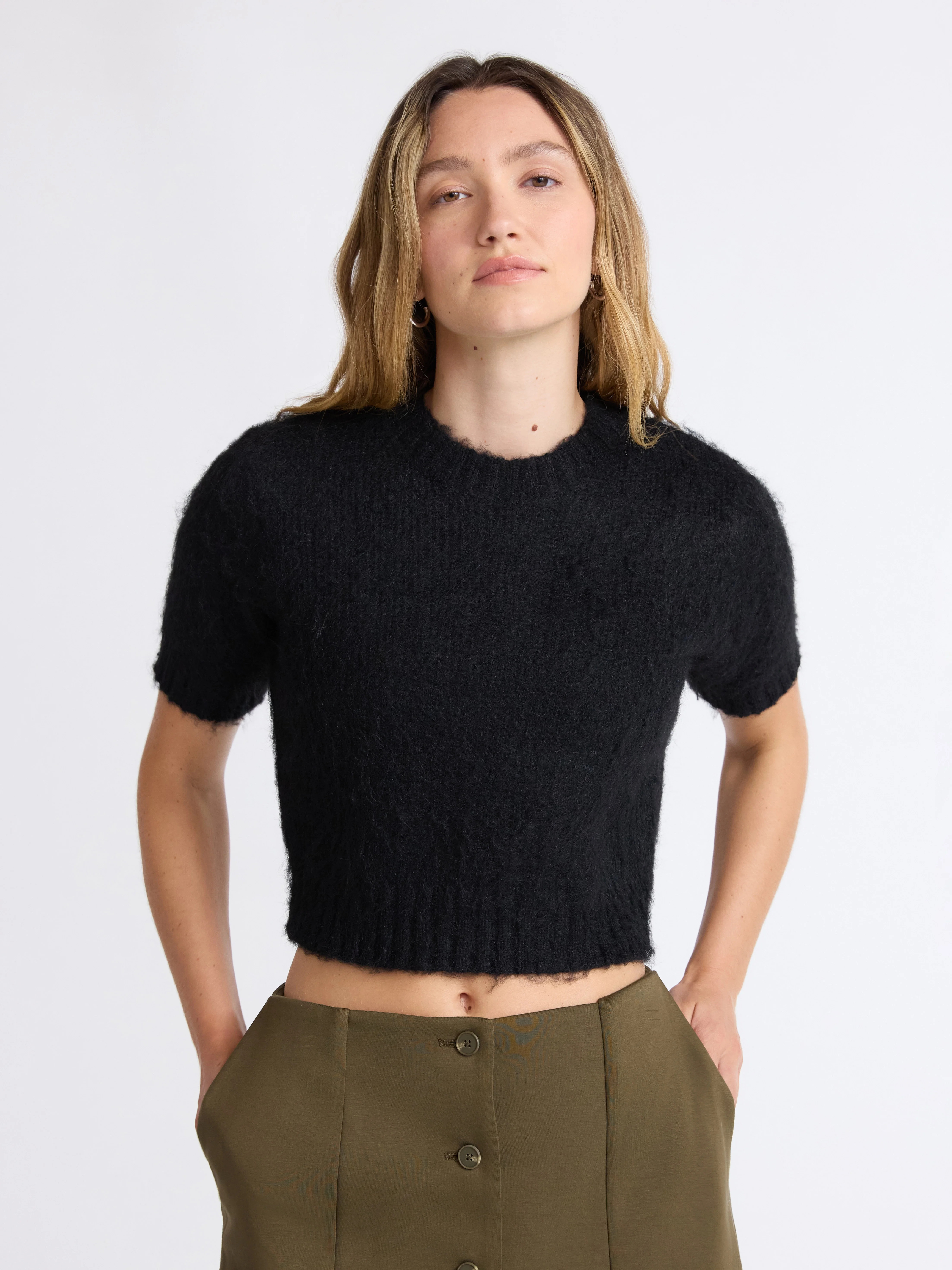 Scoop Women's and Women’s Plus Fluffy Sweater with Short Sleeves, Lightweight, Sizes XS-4X | Walmart (US)