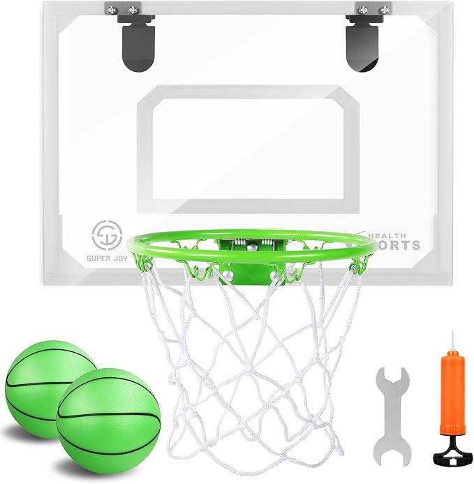 SUPER JOY Pro Indoor Mini Basketball Hoop Over The Door - Wall Mounted Basketball Hoop Glow in Th... | Amazon (US)