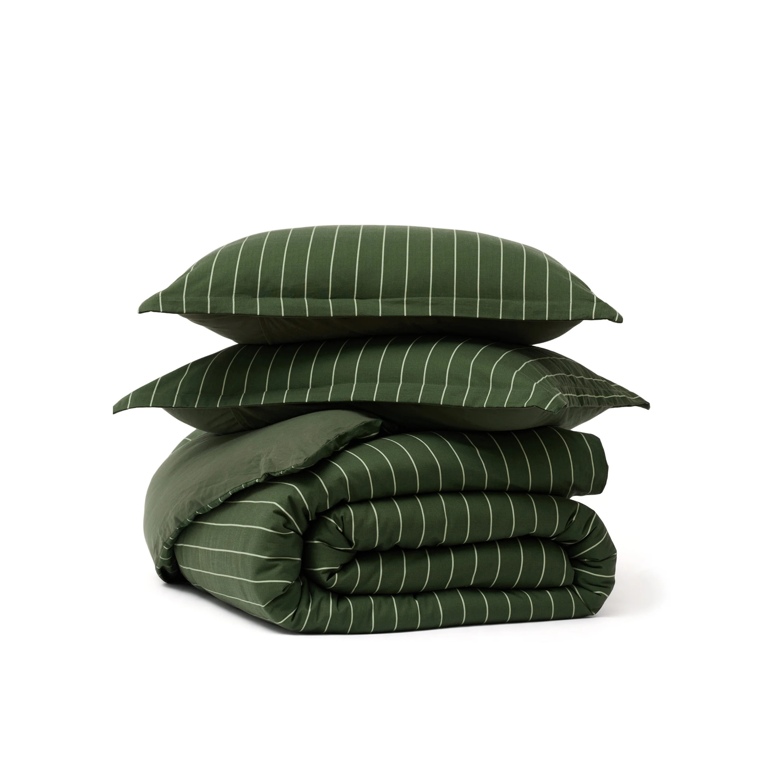 Striped Washed Cotton Duvet Cover Set | Breathable Percale | Bedsure