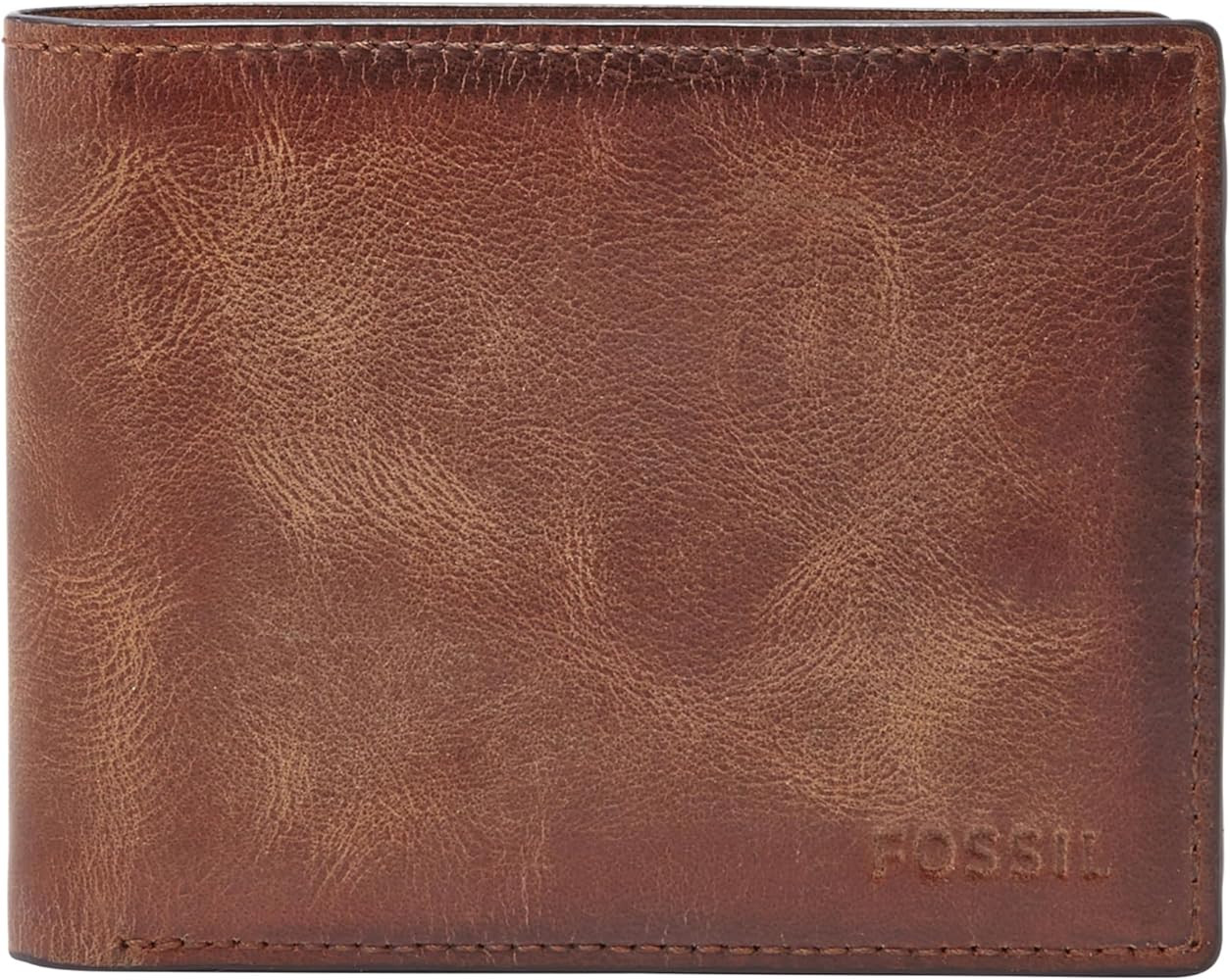 Fossil Men's Derrick RFID-Blocking Leather Bifold Wallet with Flip ID Window for Men | Amazon (US)